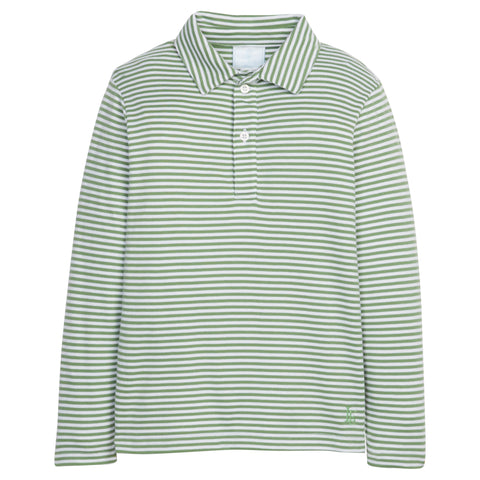 Long Sleeve Polo - Watercress Stripe