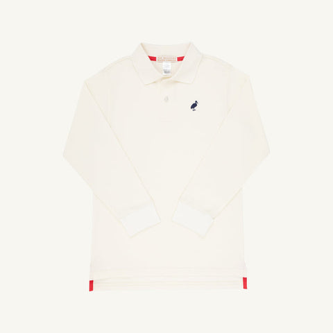 Long Sleeve Prim and Proper Polo - Palmetto Pearl