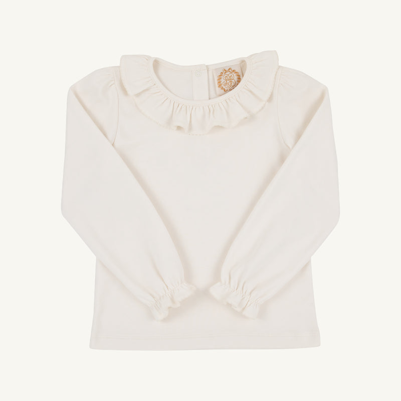 LS Ramona Ruffle Shirt - Palmetto Pearl