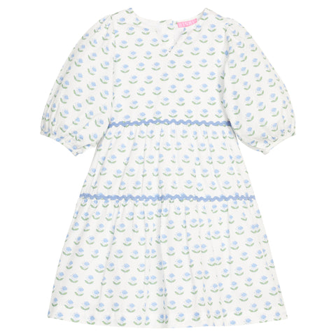 Madaket Dress - Blue Tulip Block Print