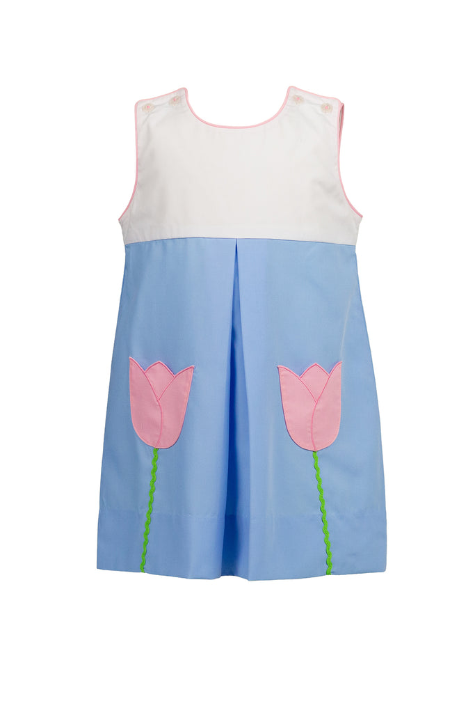 Maude Blue Flower Dress - Preorder