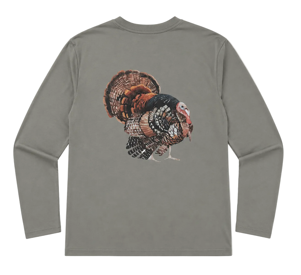 Mayfly Bamboo Long Sleeve Tee - Brown Gobbler