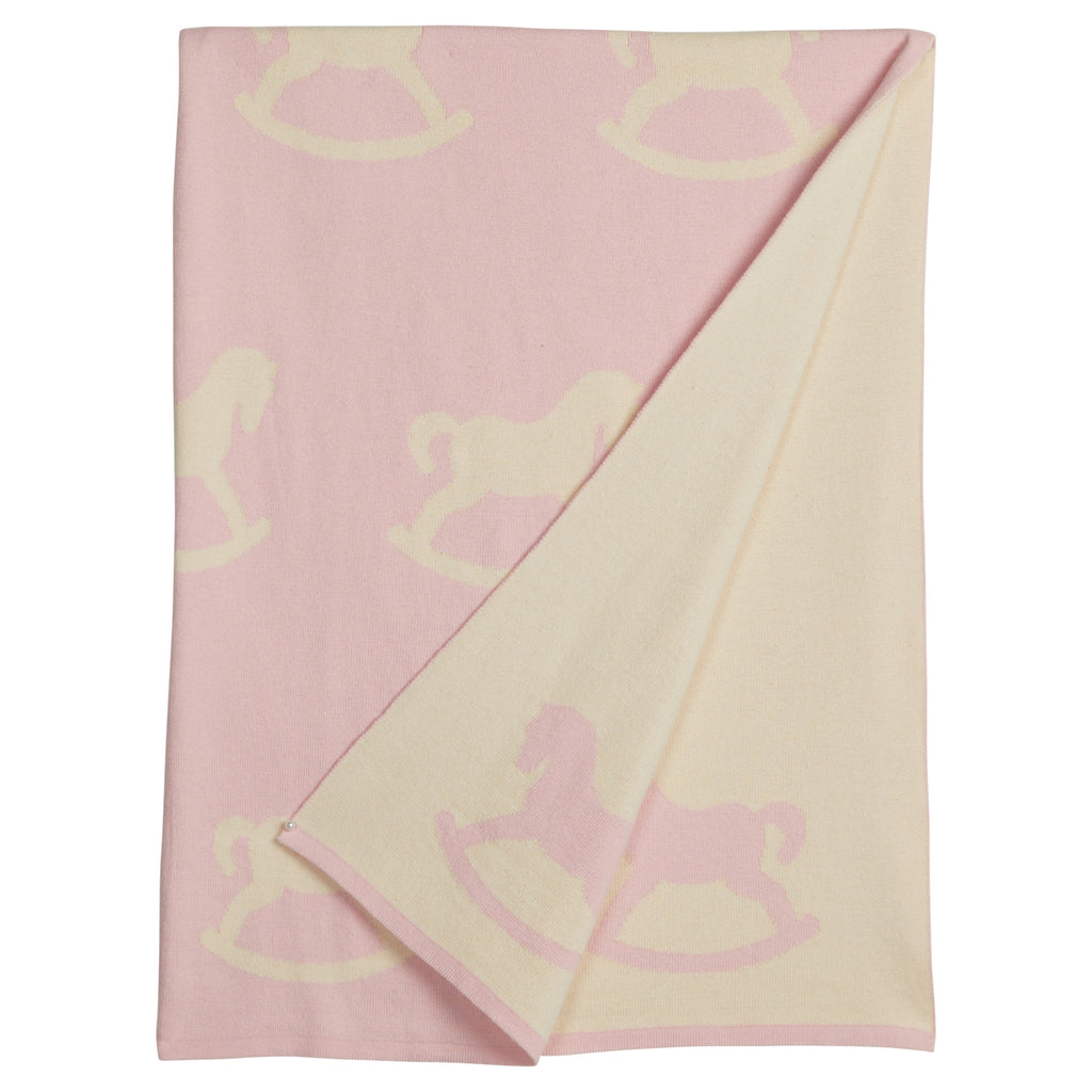 Nursery Blanket - Pink Rocking Horse