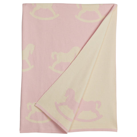 Nursery Blanket - Pink Rocking Horse