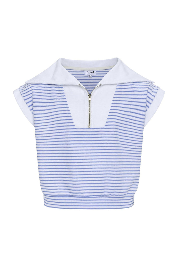 Callie Top - Blue/White French Terry