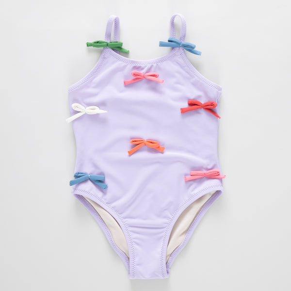Lottie Suit - Lavender Multi Bow Applique