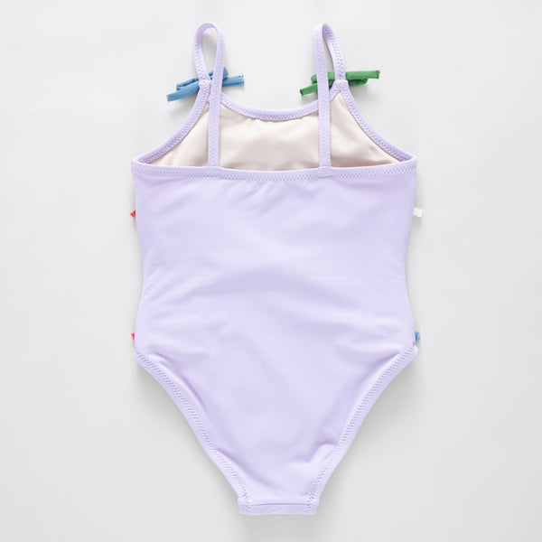Lottie Suit - Lavender Multi Bow Applique