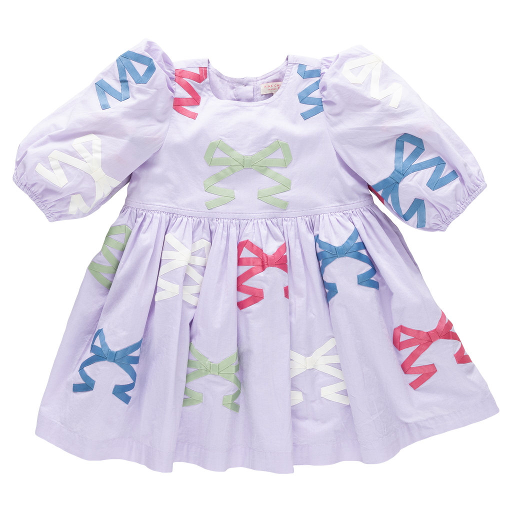 Brooke Dress - Lavender Multi Bow Applique