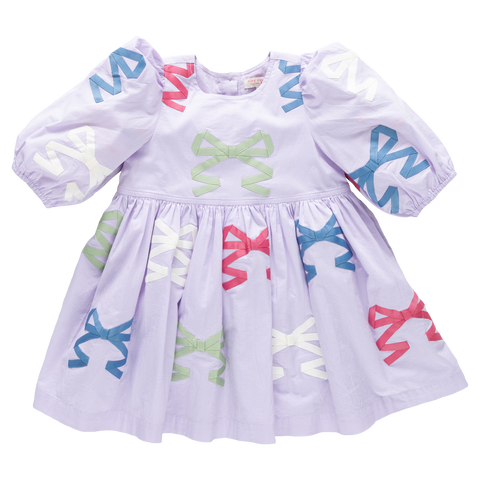 Brooke Dress - Lavender Multi Bow Applique