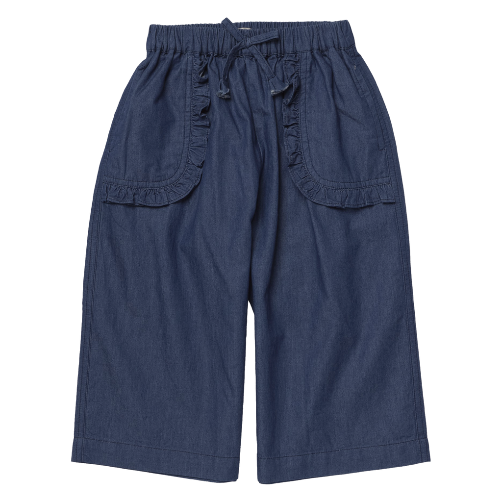 Girls Bailey Ruffle Pant - Chambray