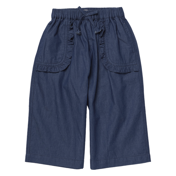 Girls Bailey Ruffle Pant - Chambray