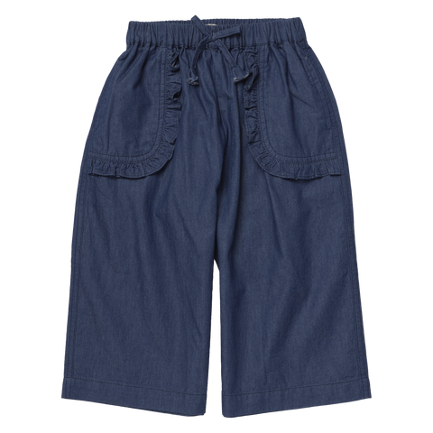 Girls Bailey Ruffle Pant - Chambray