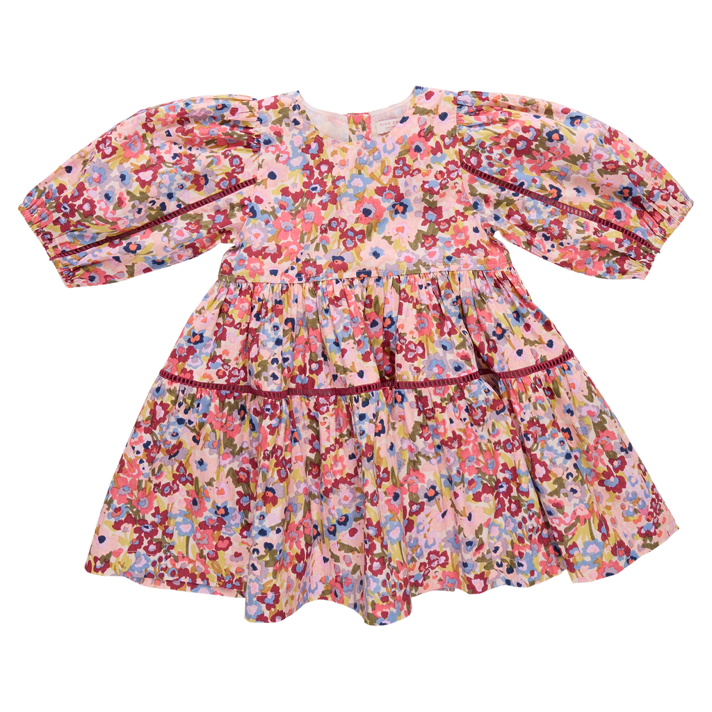 Girls Maribelle Dress - Burgundy Climbling Floral