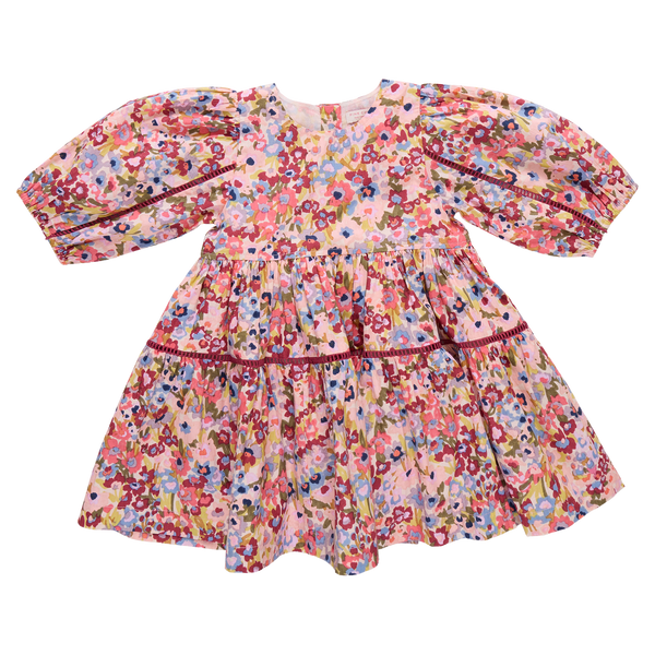 Girls Maribelle Dress - Burgundy Climbling Floral