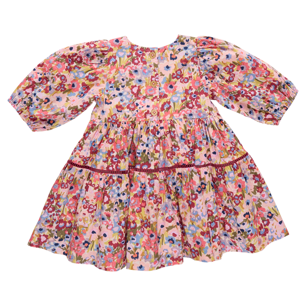 Girls Maribelle Dress - Burgundy Climbling Floral
