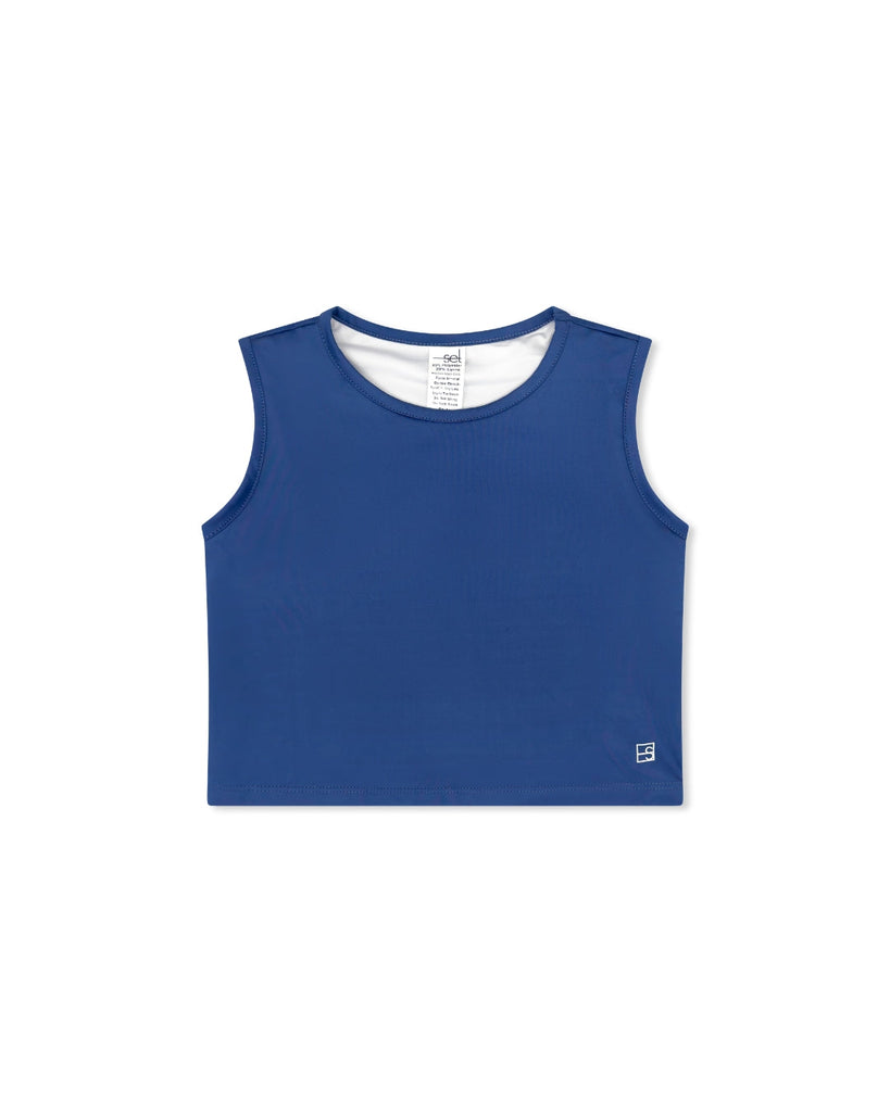 Maggie Mid Rise Sleeveless Top - Baton Rouge Blue