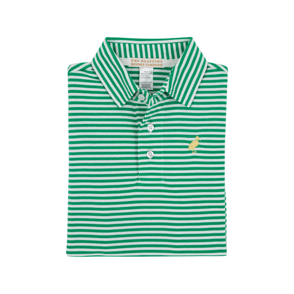 Prim and Proper Polo - Kiawah Kelly Green Stripe