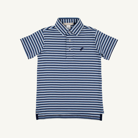Prim and Proper Polo - Sumner County Stripe (Barbados Blue/Nantucket Navy)