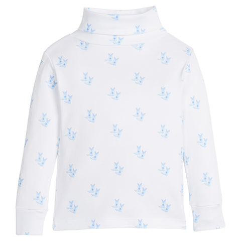 Printed Turtleneck - Blue Cowboy Boots