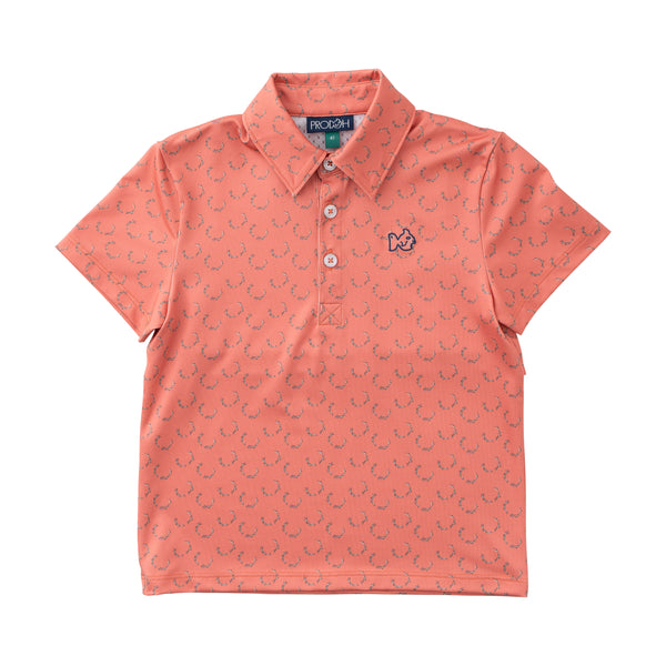 Boys Pro Performance Polo - Crabapple Antler