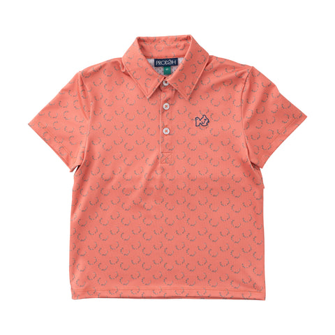 Boys Pro Performance Polo - Crabapple Antler