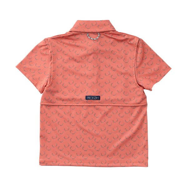 Boys Pro Performance Polo - Crabapple Antler