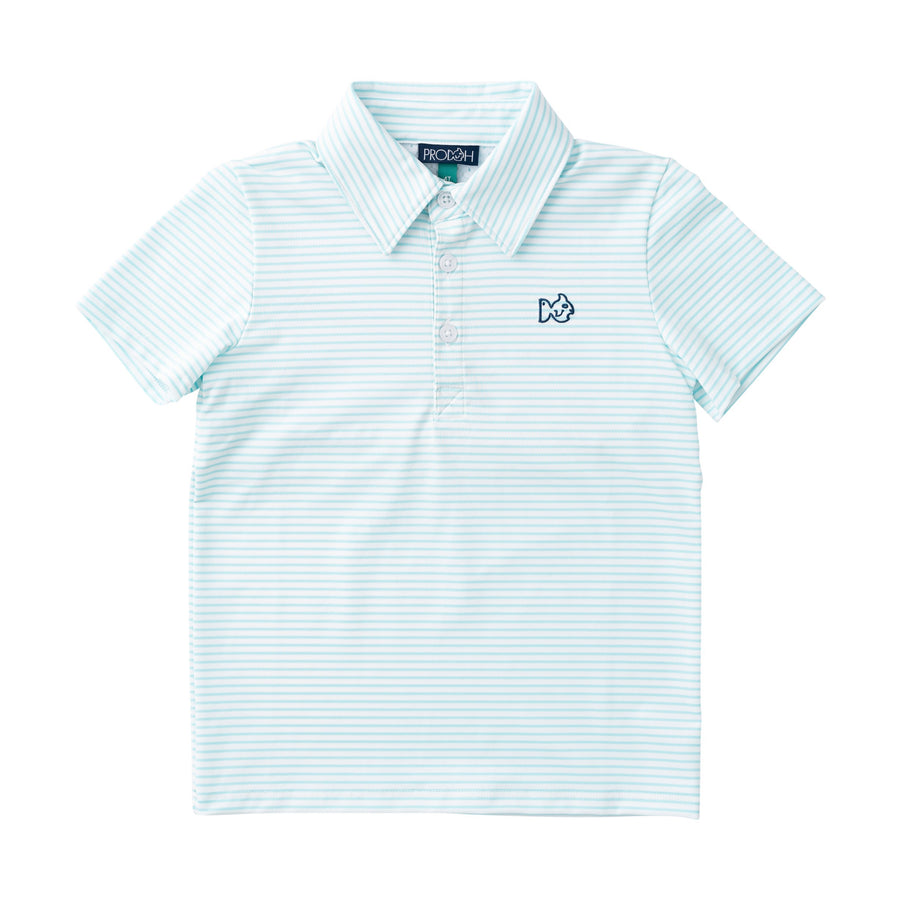 Short Sleeve Pro Performance Polo -  Aruba Blue Stripe