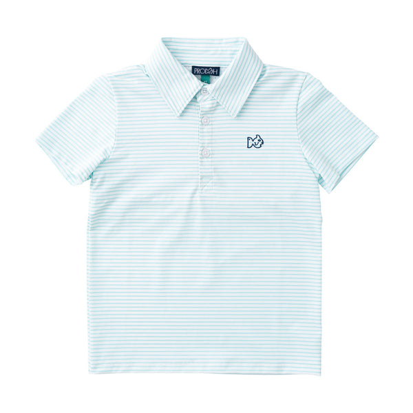 Short Sleeve Pro Performance Polo -  Aruba Blue Stripe