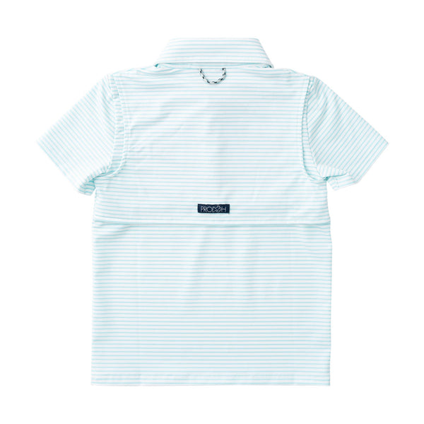 Short Sleeve Pro Performance Polo -  Aruba Blue Stripe