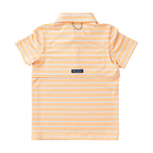 Short Sleeve Pro Performance Polo - Orange Chiffon Stripe