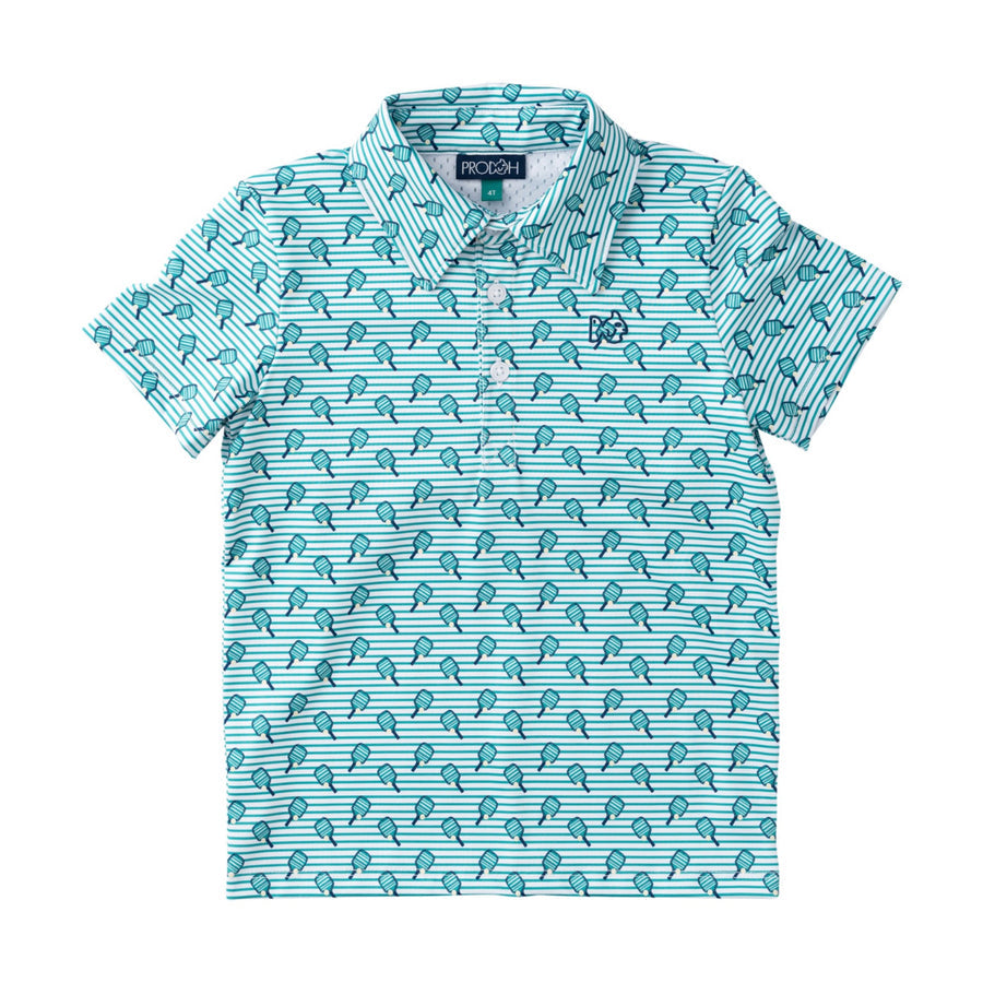 Short Sleeve Pro Performance Polo -  Marine Green Pickleball Print