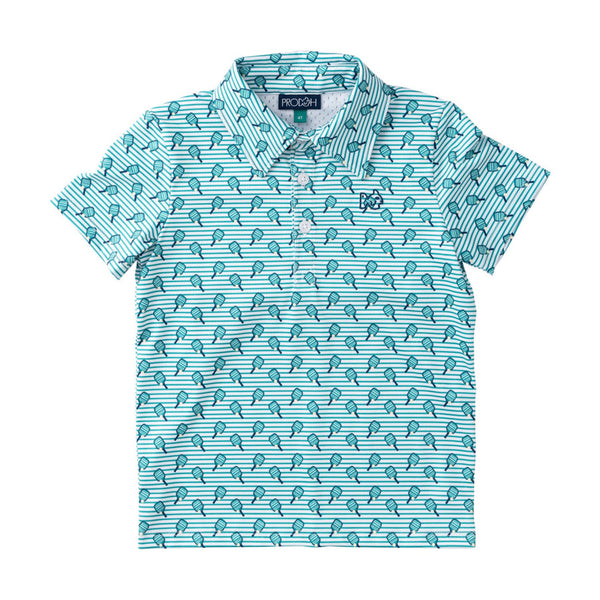 Short Sleeve Pro Performance Polo -  Marine Green Pickleball Print