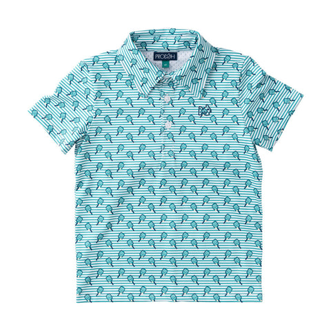 Short Sleeve Pro Performance Polo -  Marine Green Pickleball Print