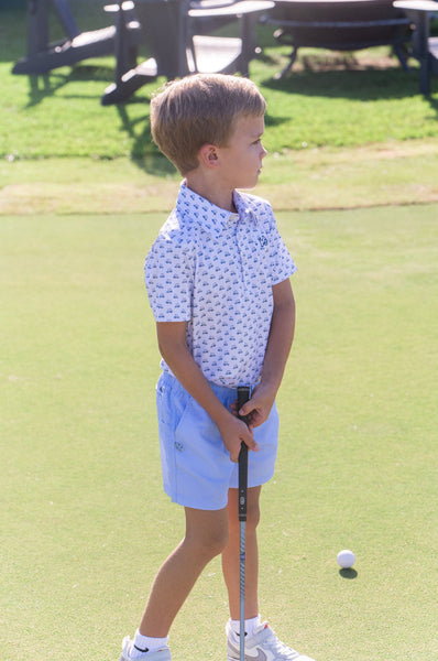 Short Sleeve Pro Performance Polo - Golf Cart Print