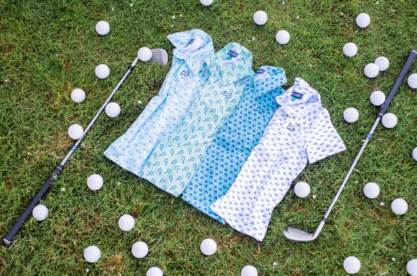 Short Sleeve Pro Performance Polo -  Marine Green Pickleball Print