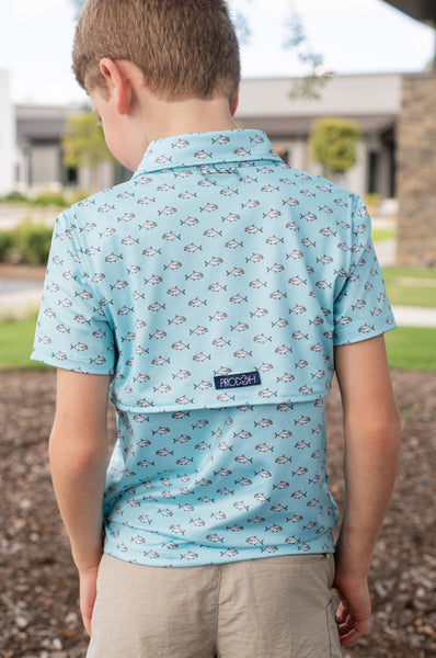 Short Sleeve Pro Performance Polo - African Pompano Fish Print