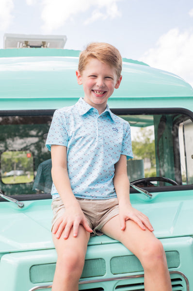 Short Sleeve Pro Performance Polo - African Pompano Fish Print