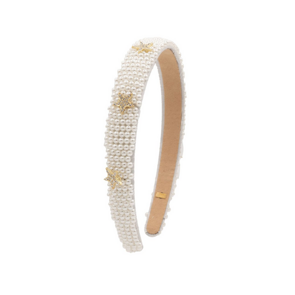 Full Pearl Pearl Headband with Charms