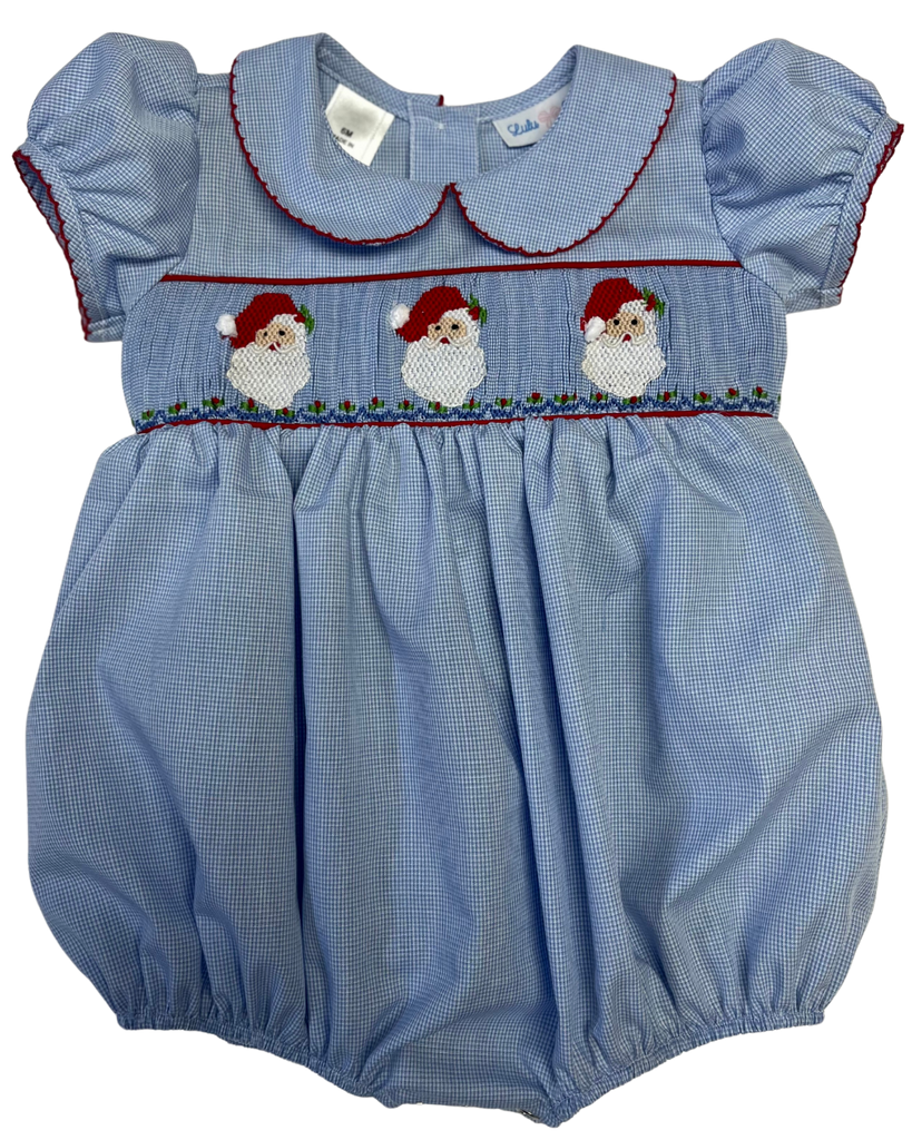 Rosie Smocked Bubble - Santa Claus