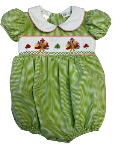 Turkey Smocked Girl Bubble