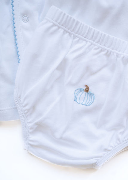Blue Pumpkin Diaper Cover Set