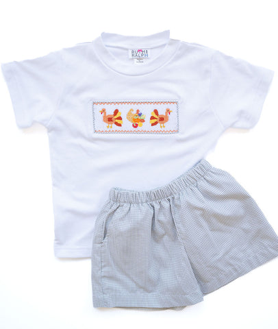 Thanksgiving Turkey Beau Short Set