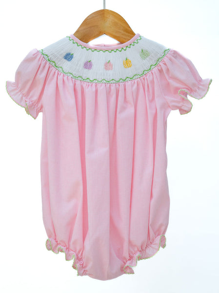 Rainbow Pumpkins Smocked Birdie Bubble