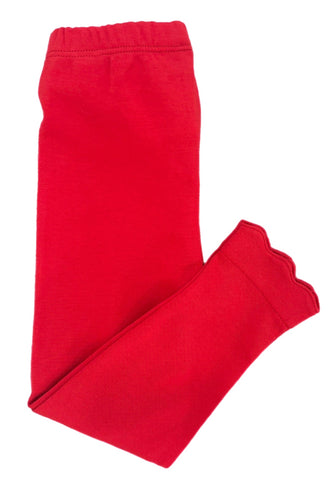 Scalloped Legging - Red