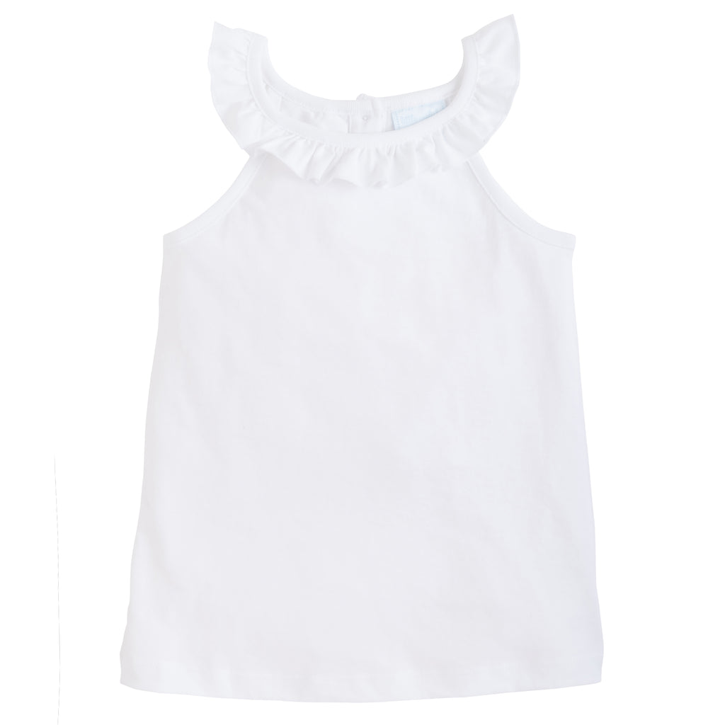 Ruffled Tank - White
