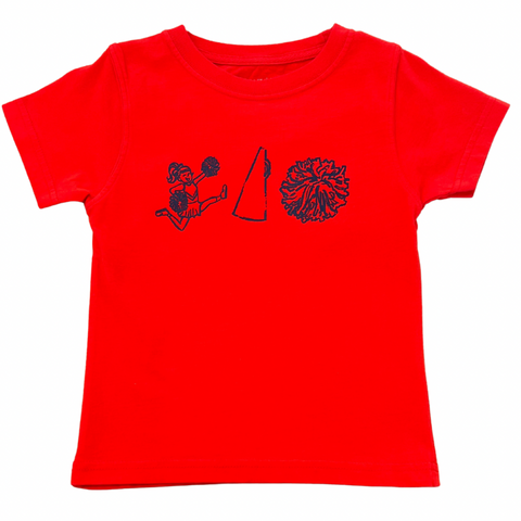 Short Sleeve Red/Navy Cheer Trio T-Shirt