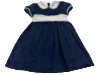 Scarlet Velvet Sash Waist Dress - Navy