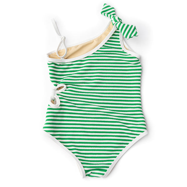 One Piece Ribbed Daisy Cut Out Swimsuit