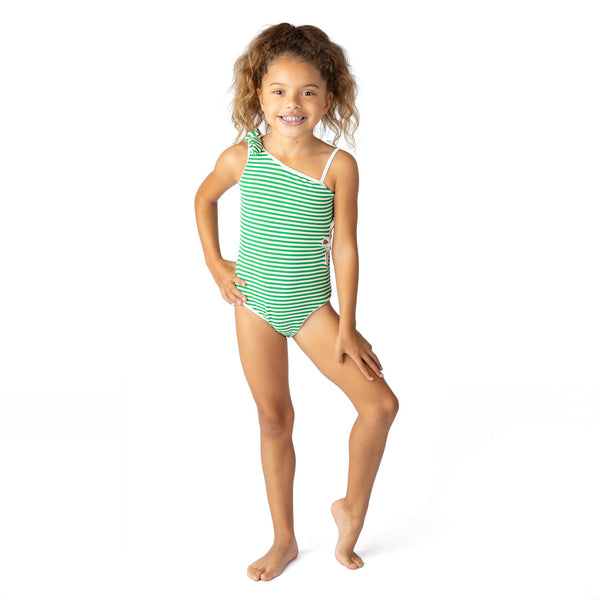 One Piece Ribbed Daisy Cut Out Swimsuit