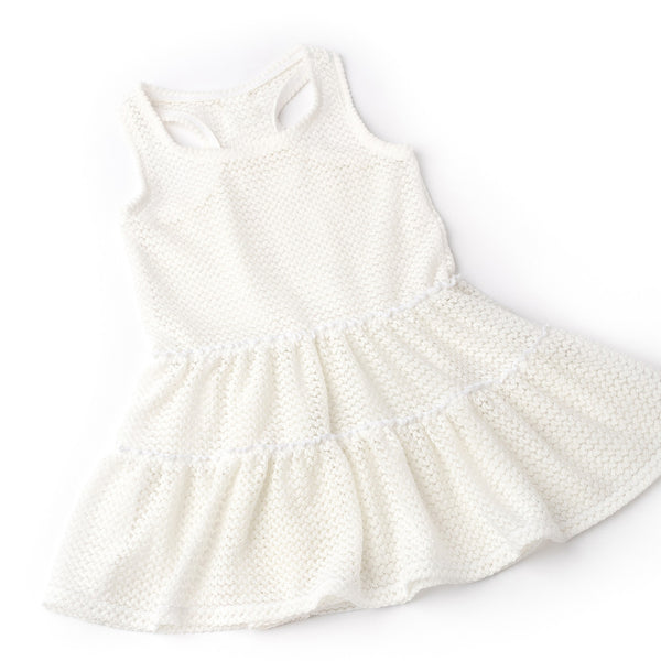 Crochet Tank Dress Cover Up - White